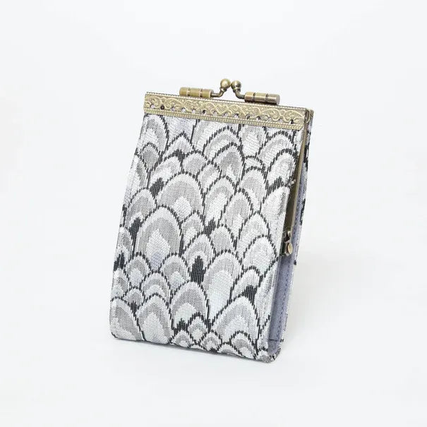 Golden Feather Brocade Metal Clasp Wallet – Elegant Women's Designer Wallet in USA