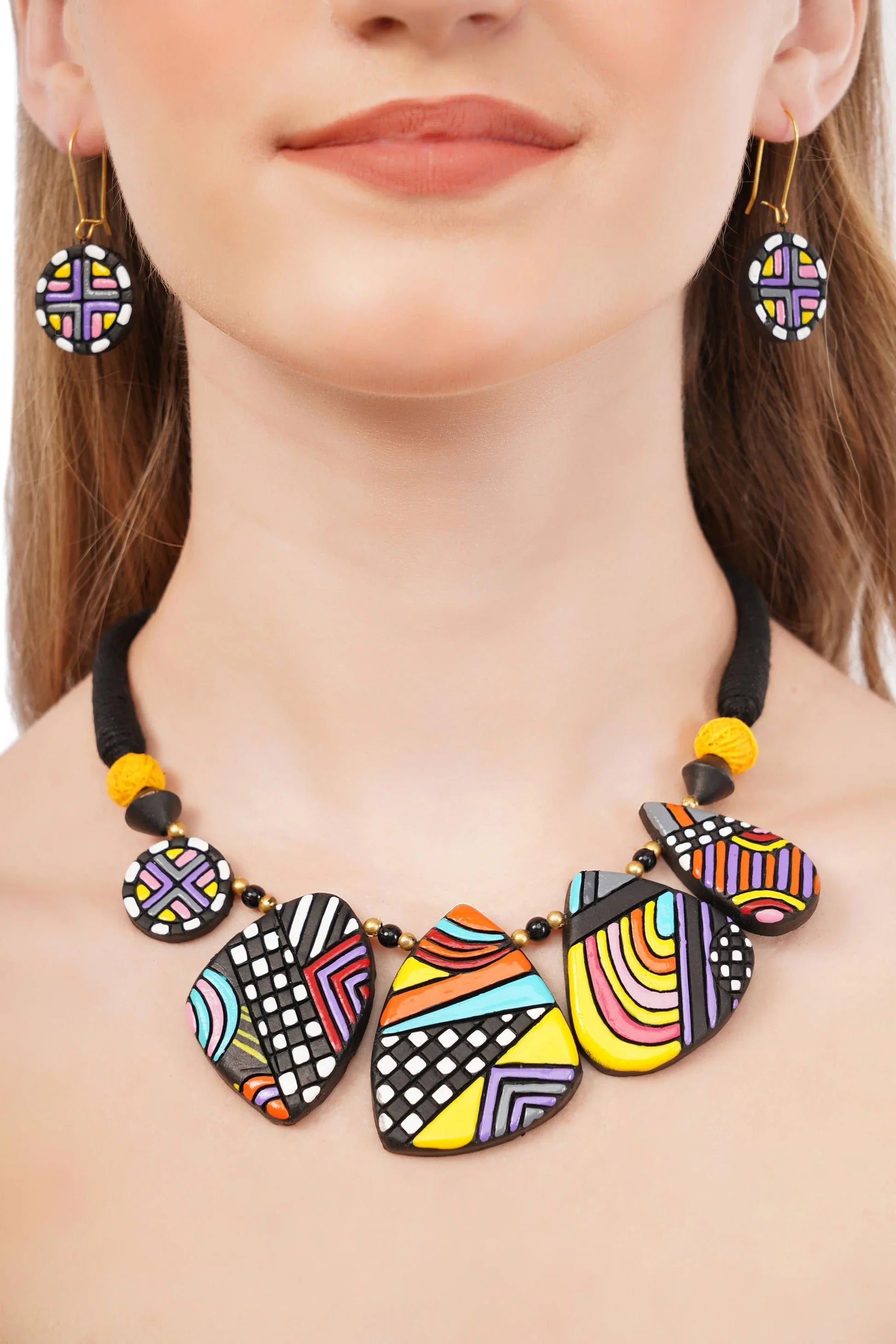 Celestial Geometric Set – Colorful Handmade Clay Jewelry in the USA