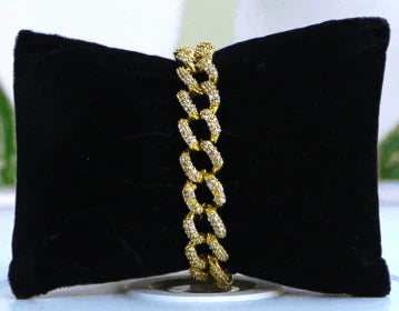 Gold Cuban Link CZ Bracelet – Luxury Statement Jewelry in USA