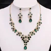 Elegant Emerald Bridal Jewelry Set – Luxurious Wedding Jewelry in USA