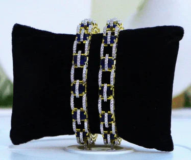 Royal Blue Princess Stone Bangles – Elegant Designer Jewelry for Every Celebration in USA