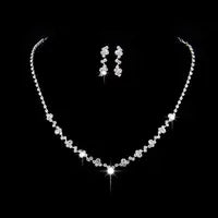 Elegant Silver Rhinestone Drop Necklace & Earrings Set – Glamorous Designer Jewelry in USA