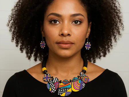 Celestial Geometric Set – Colorful Handmade Clay Jewelry in the USA