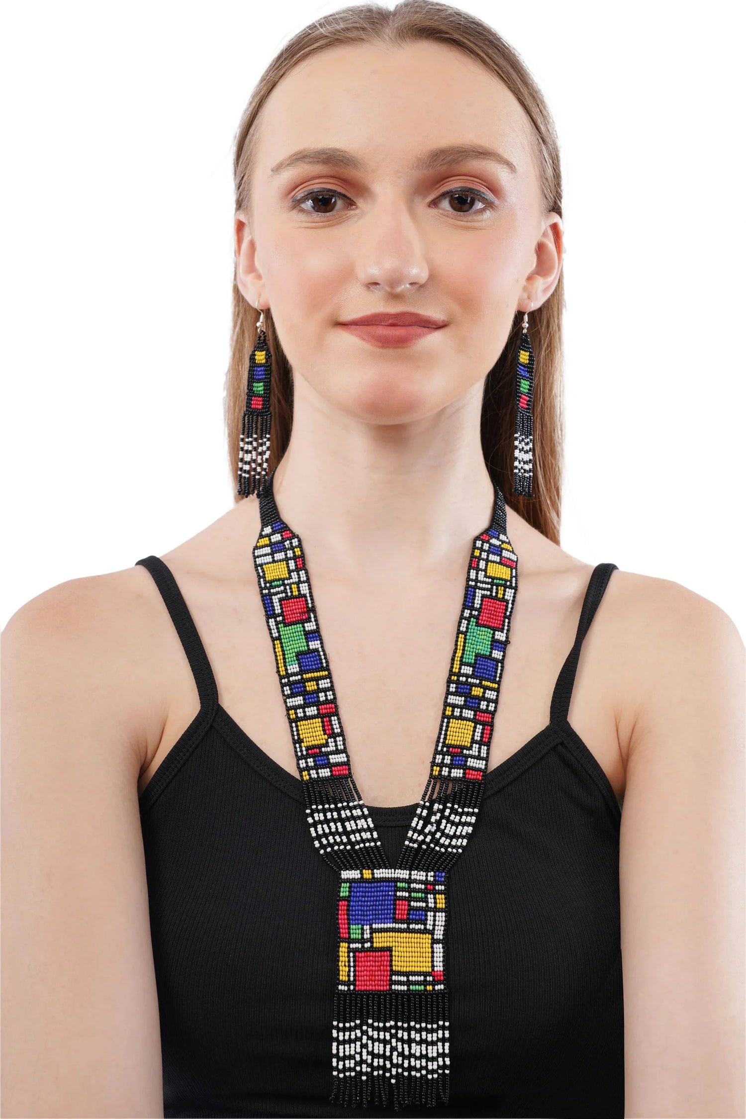 Multicolor Geometric Jewelry Set | Beaded Jewelry | Modern Artistic Elegance in USA