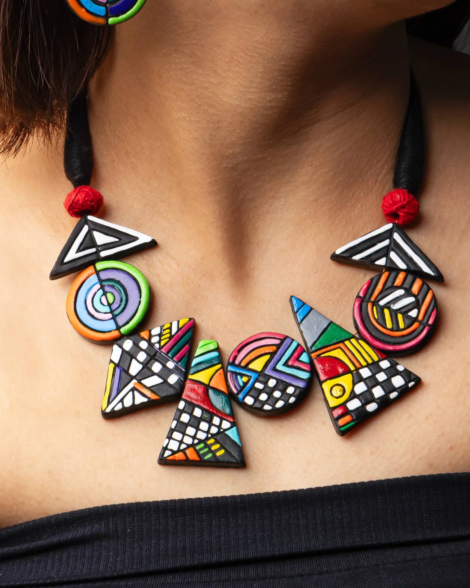 Geometric Necklace Set | Clay Jewelry | Colorful Jewelry – Artistic Style and Modern Elegance in USA