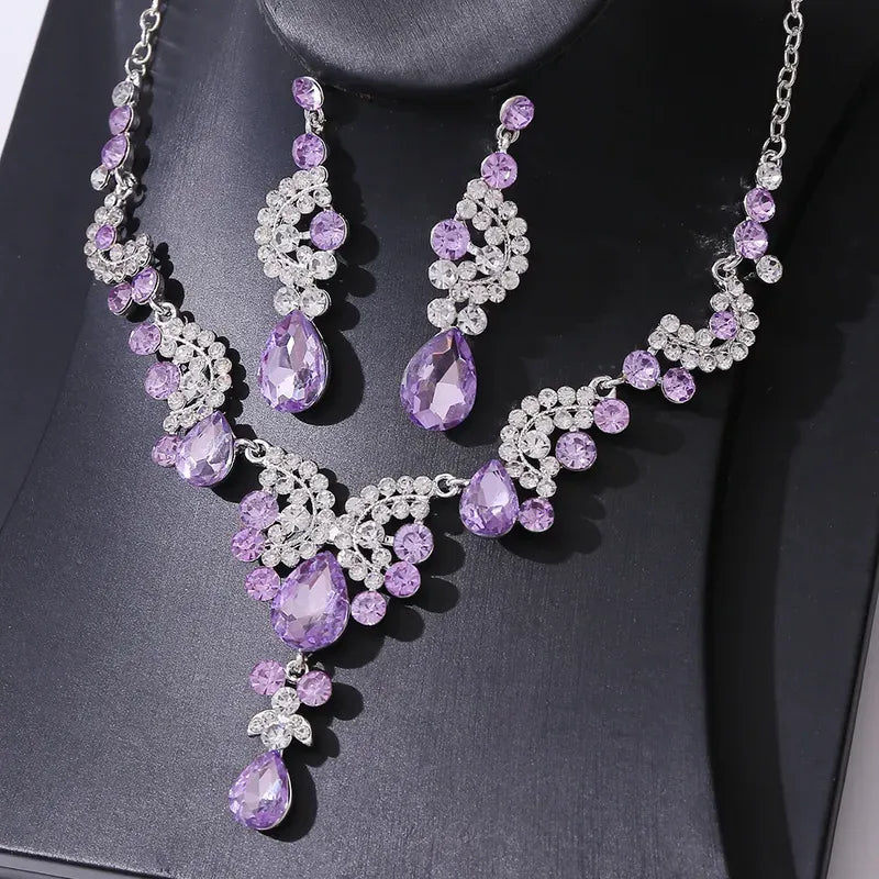 Lavender Crystal Bridal Jewelry Set – Elegant Wedding Jewelry in the USA