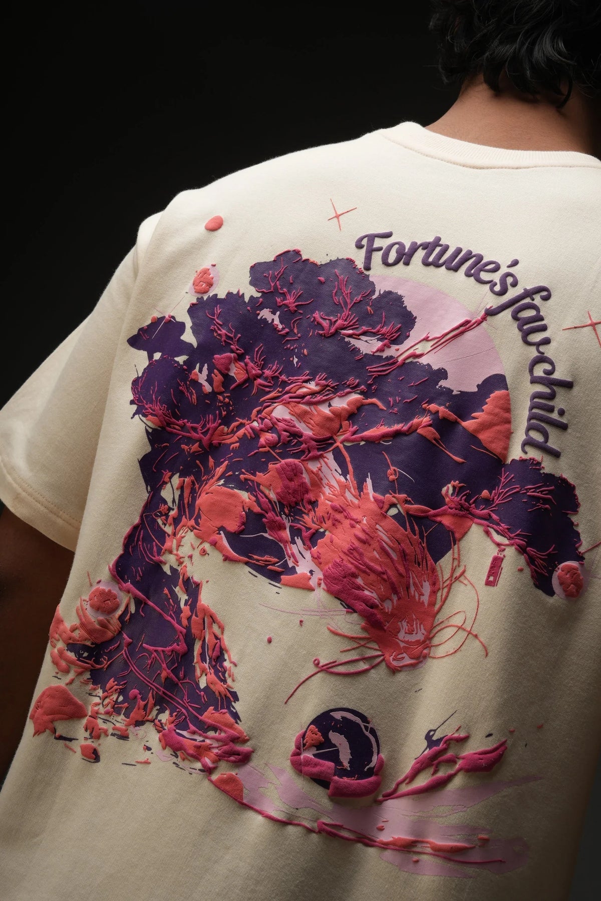CHARACTR. Oversized Graphic T-Shirt – “THE FORTUNE” Cream Edition