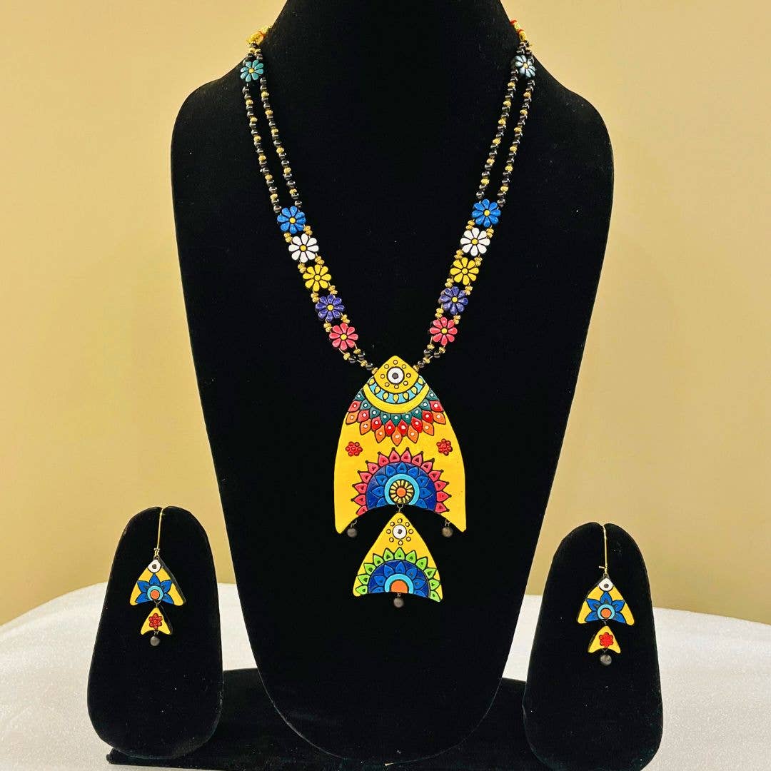 Fish Jewelry Set – Handmade Clay Artistic Statement Jewelry in the USA