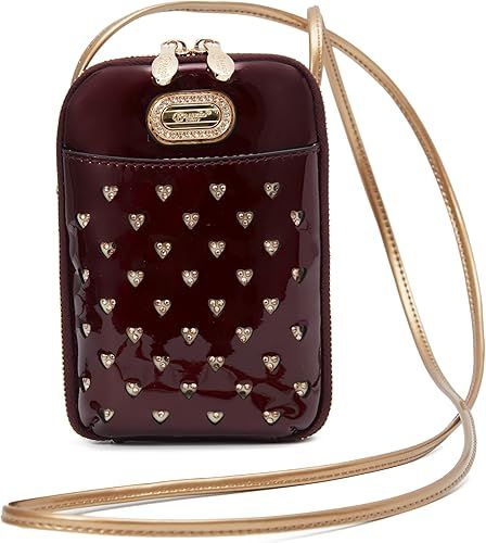 Maroon Patent Heart-Studded Mini Sling Bag – Stylish USA Boutique Fashion at Swaraksha Fashions