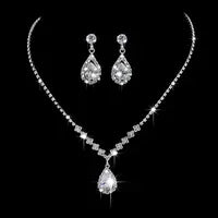 Elegant Tear-Drop Crystal Necklace Set – Timeless Sparkle and Sophistication in USA
