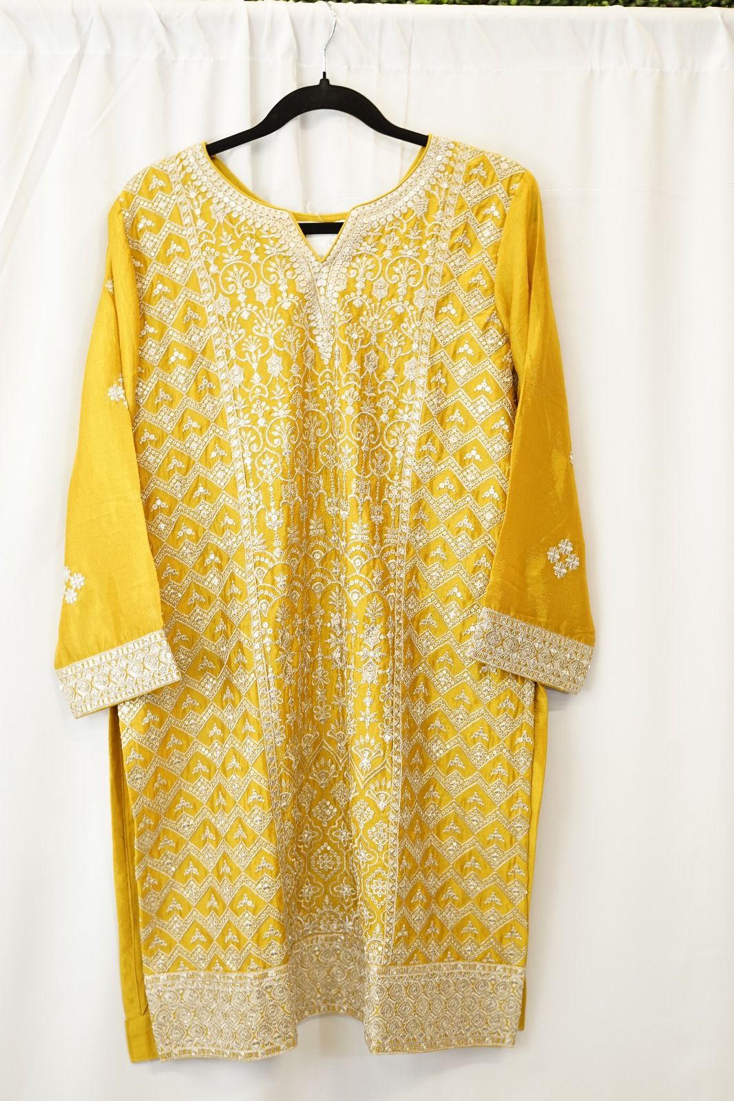 Mustard Yellow Heavy Embroidered Silk Sharara Set with Dupatta – Luxury Ethnic Fashion in USA at Swaraksha Fashions