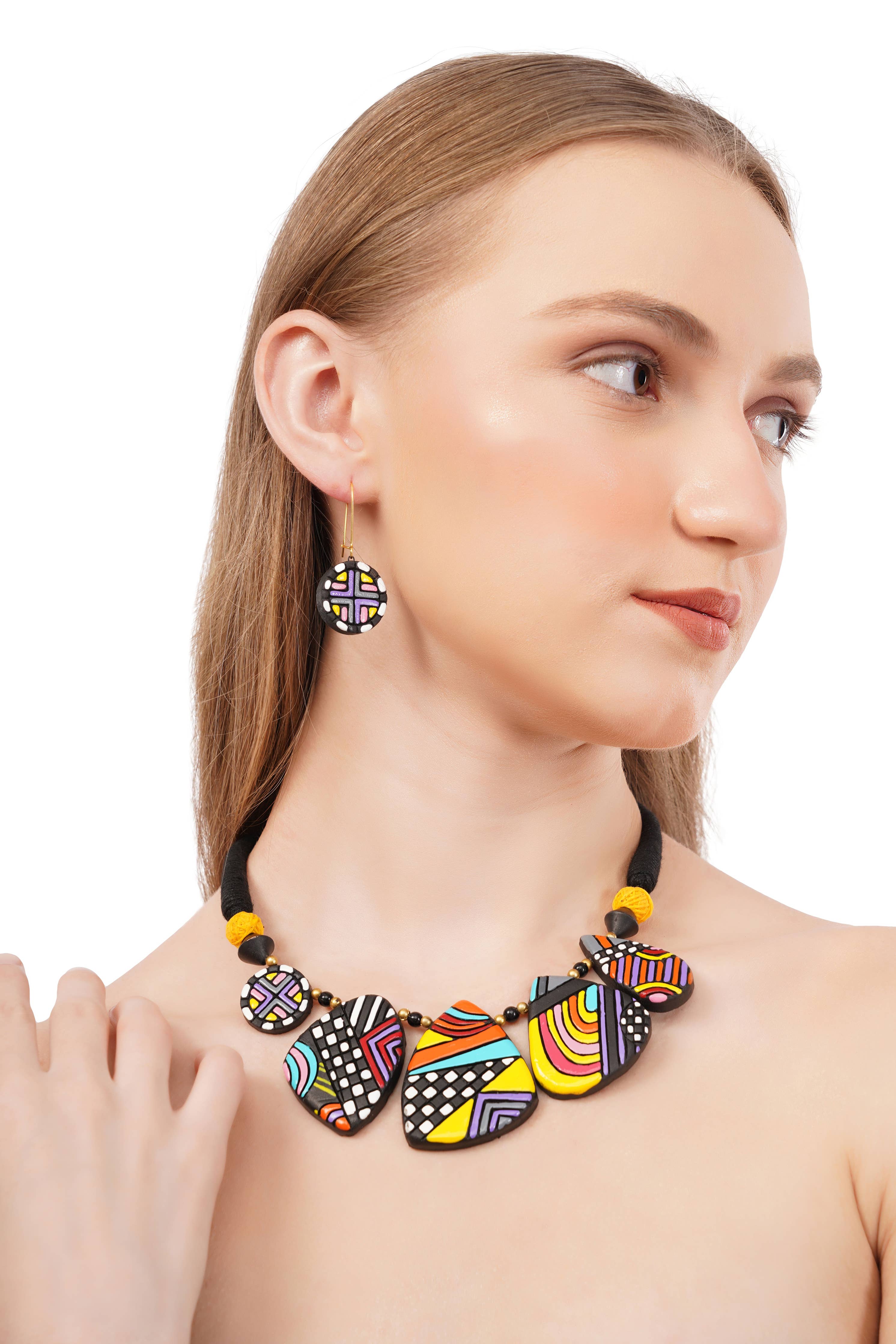 Celestial Geometric Set | Clay Jewelry | Colorful Jewelry