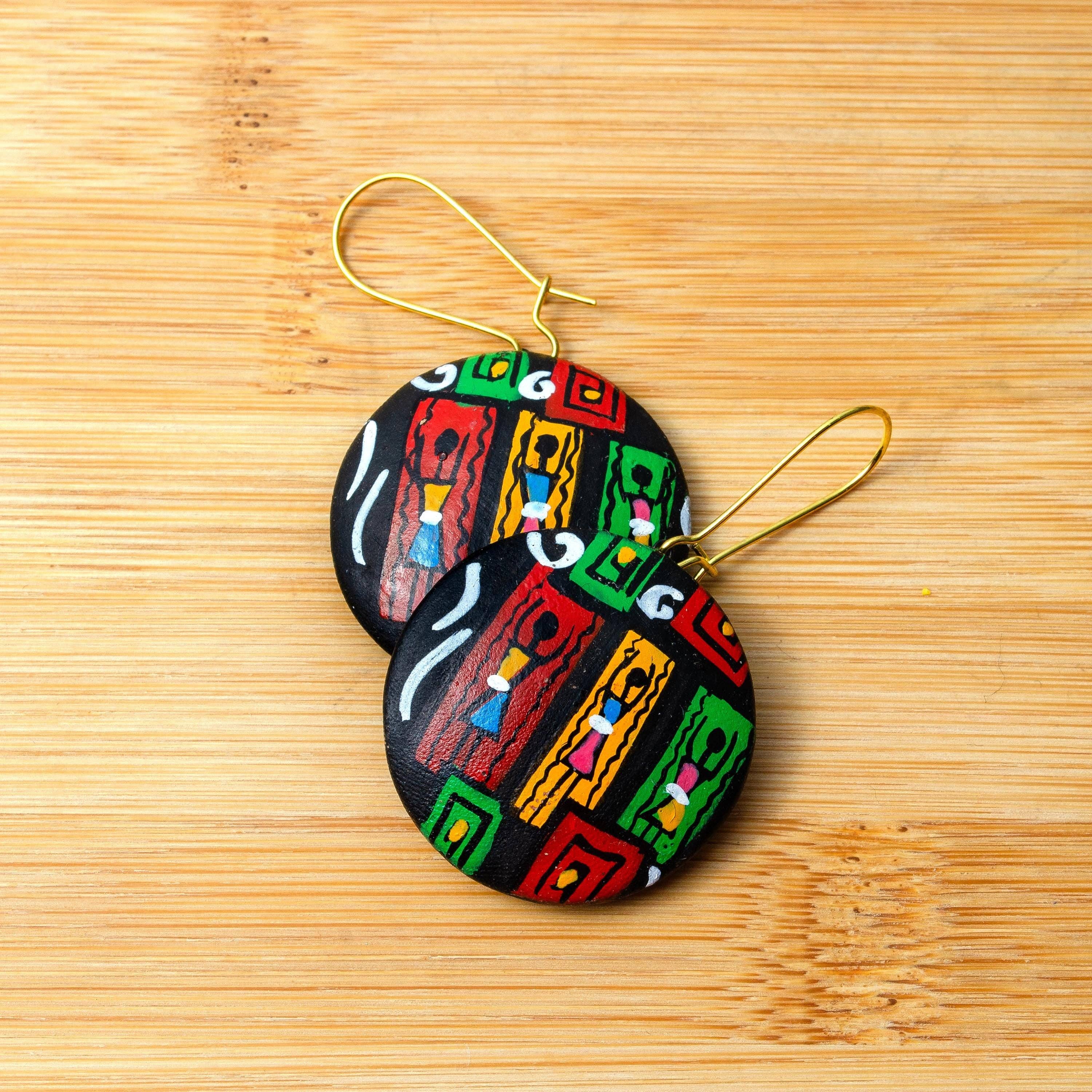 Red Oval Jewelry Set | Clay Jewelry | Geometric Jewelry