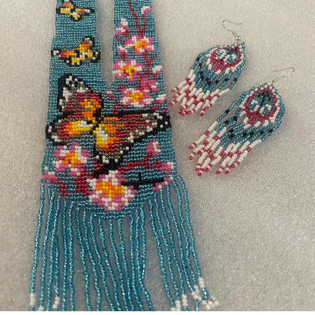 Butterfly Jewelry Set | Beaded Jewelry | Spring Blue Jewelry