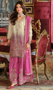 Eba RG Rose Pink Ombre Embroidered Kurti Palazzo Set
