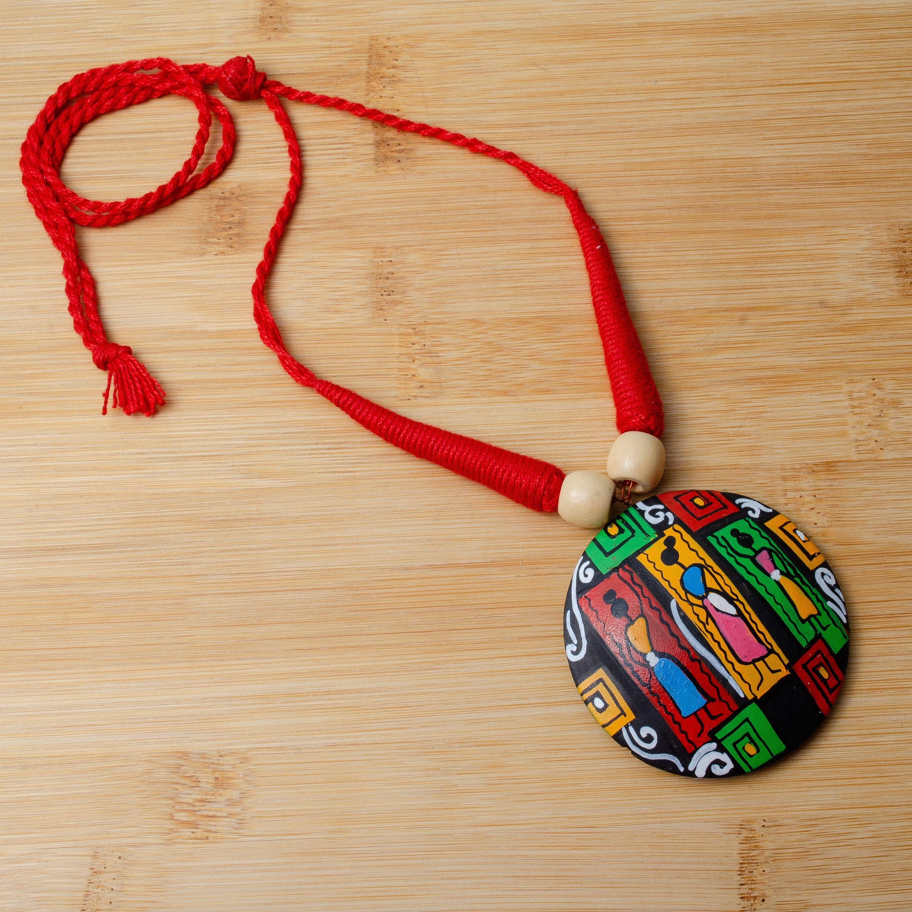 Red Oval Jewelry Set | Clay Jewelry | Geometric Jewelry