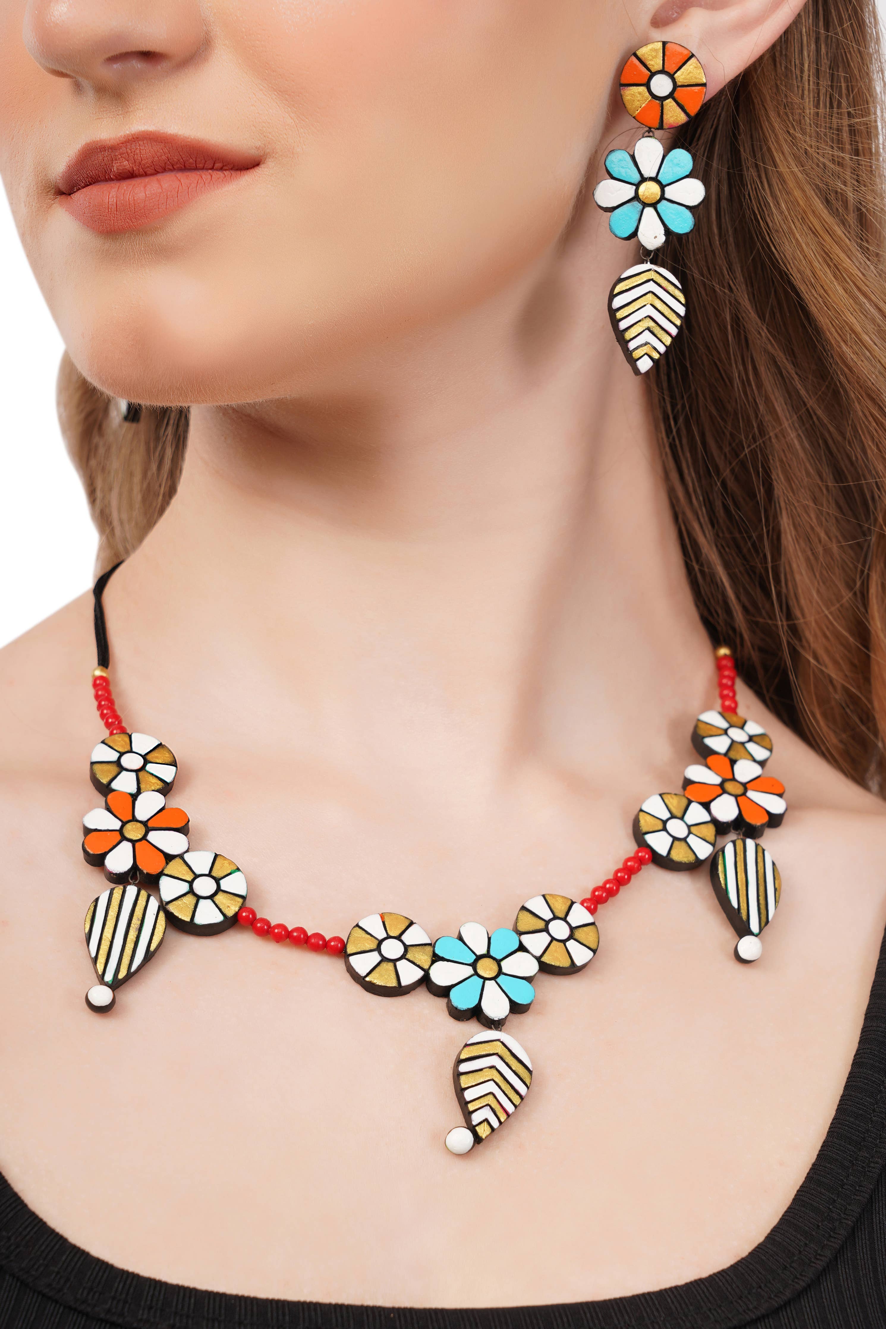Dainty Flower Jewelry Set | Clay Jewelry | Floral Jewelry