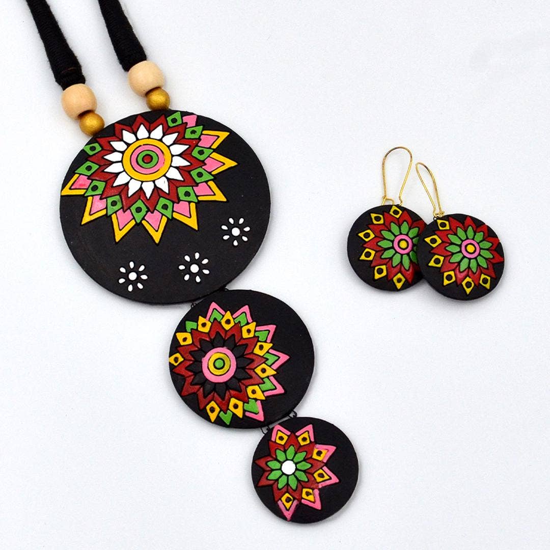 Forest Flower Jewelry Set | Clay Jewelry | Floral Jewelry