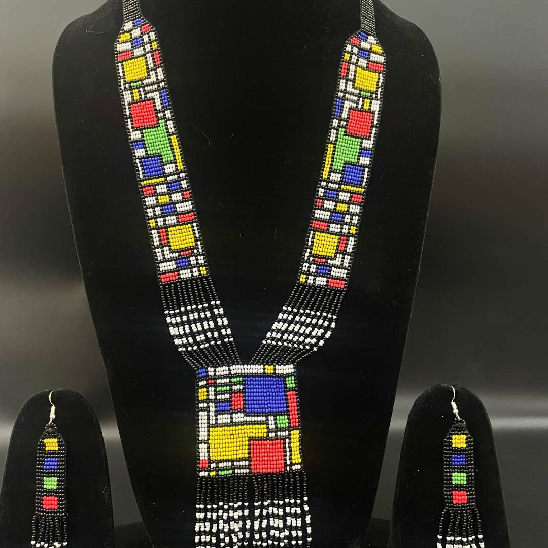 Multicolor Geometric Jewelry Set | Beaded Jewelry | Beads