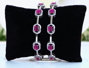 Ruby Elegance Silver Kada Bangles