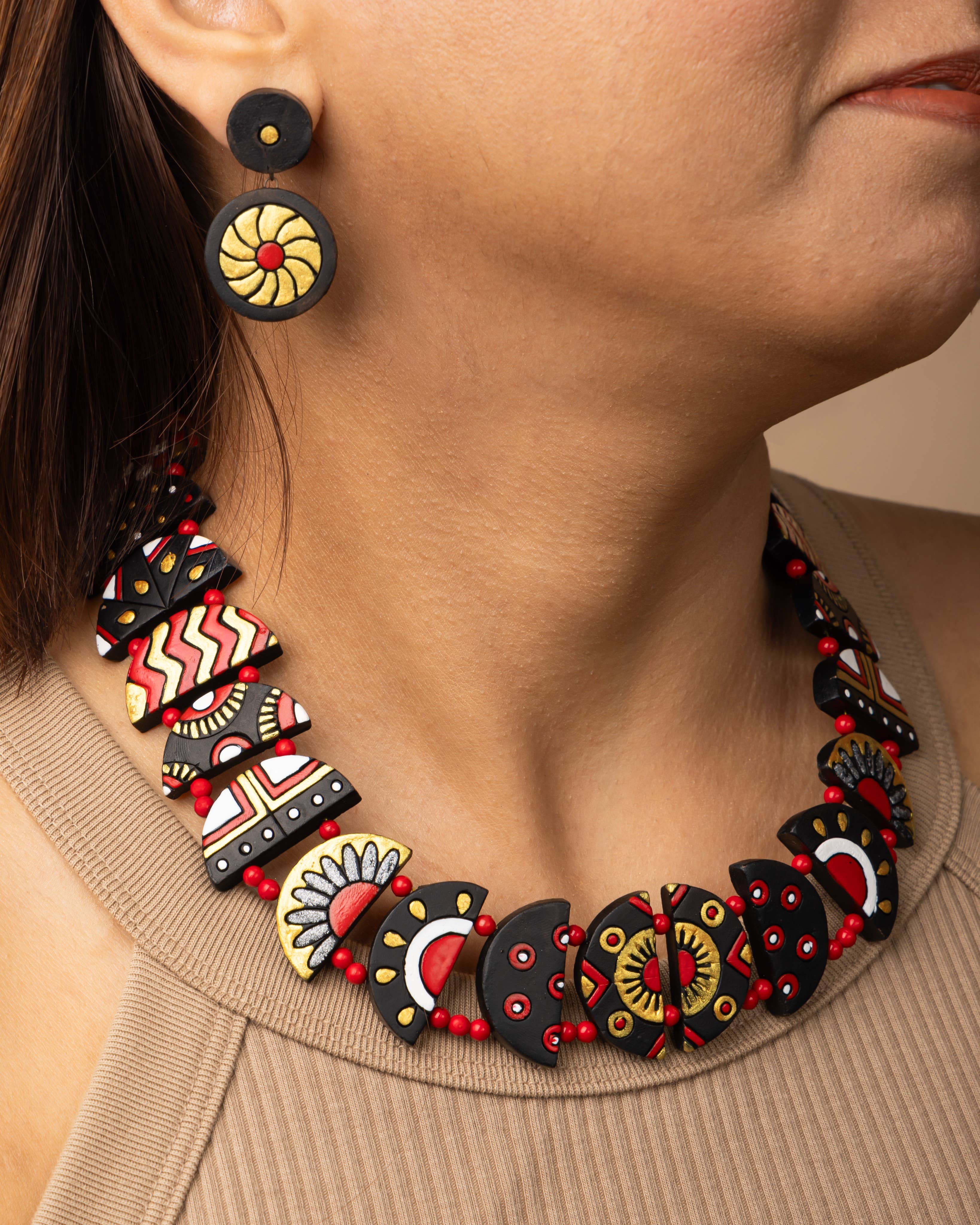Half Moon Jewelry Set | Clay Jewelry | Celestial Jewelry