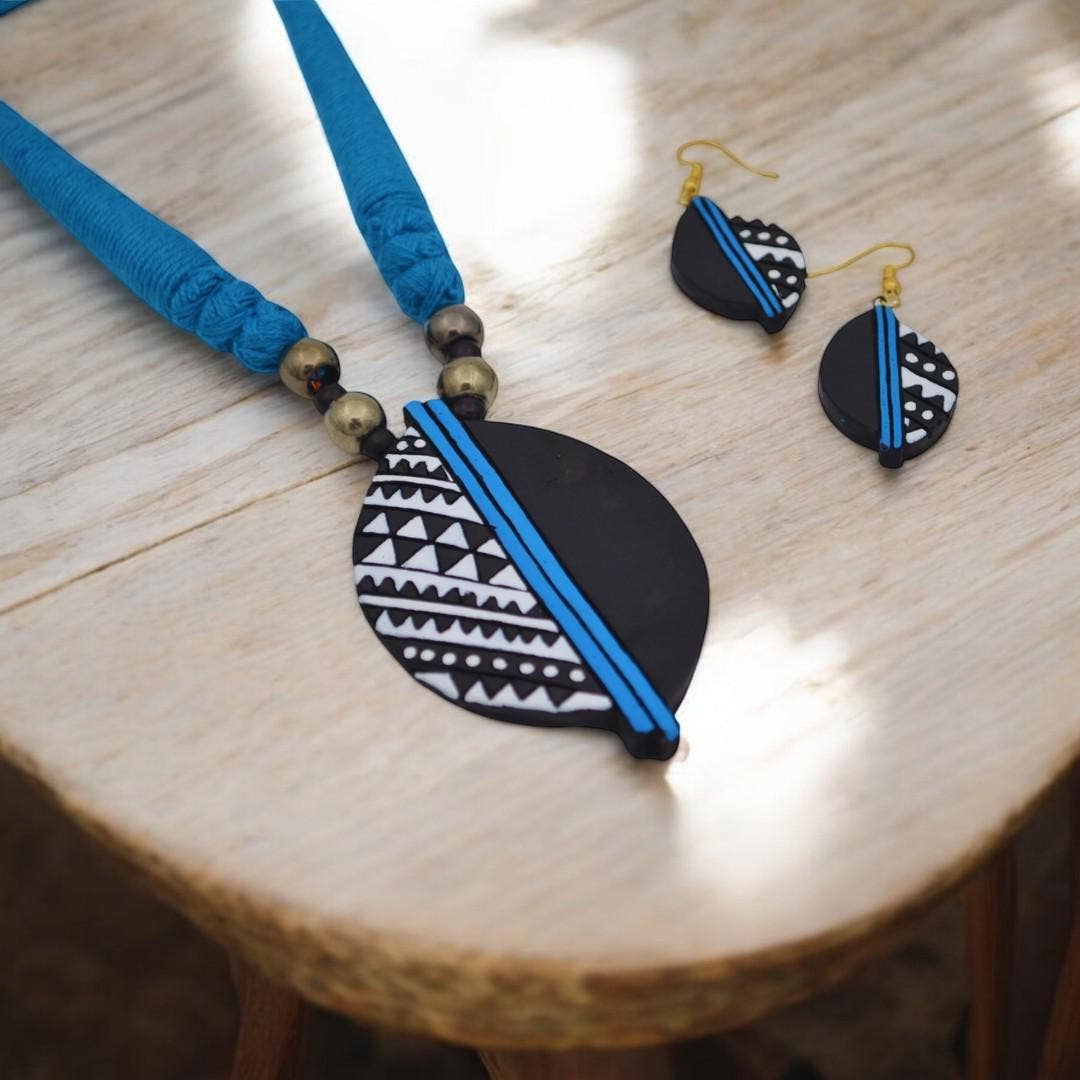 Autumn Jewelry Set | Clay Jewelry | Black Leaf Jewelry