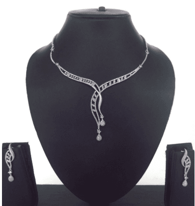 Elegant Diamond Vine Necklace Set