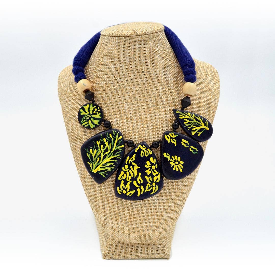 Yellow Forest Jewelry Set | Clay Jewelry | Floral Jewelry