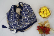 Royal Blue Embroidered Mirror Work Garba Blouse