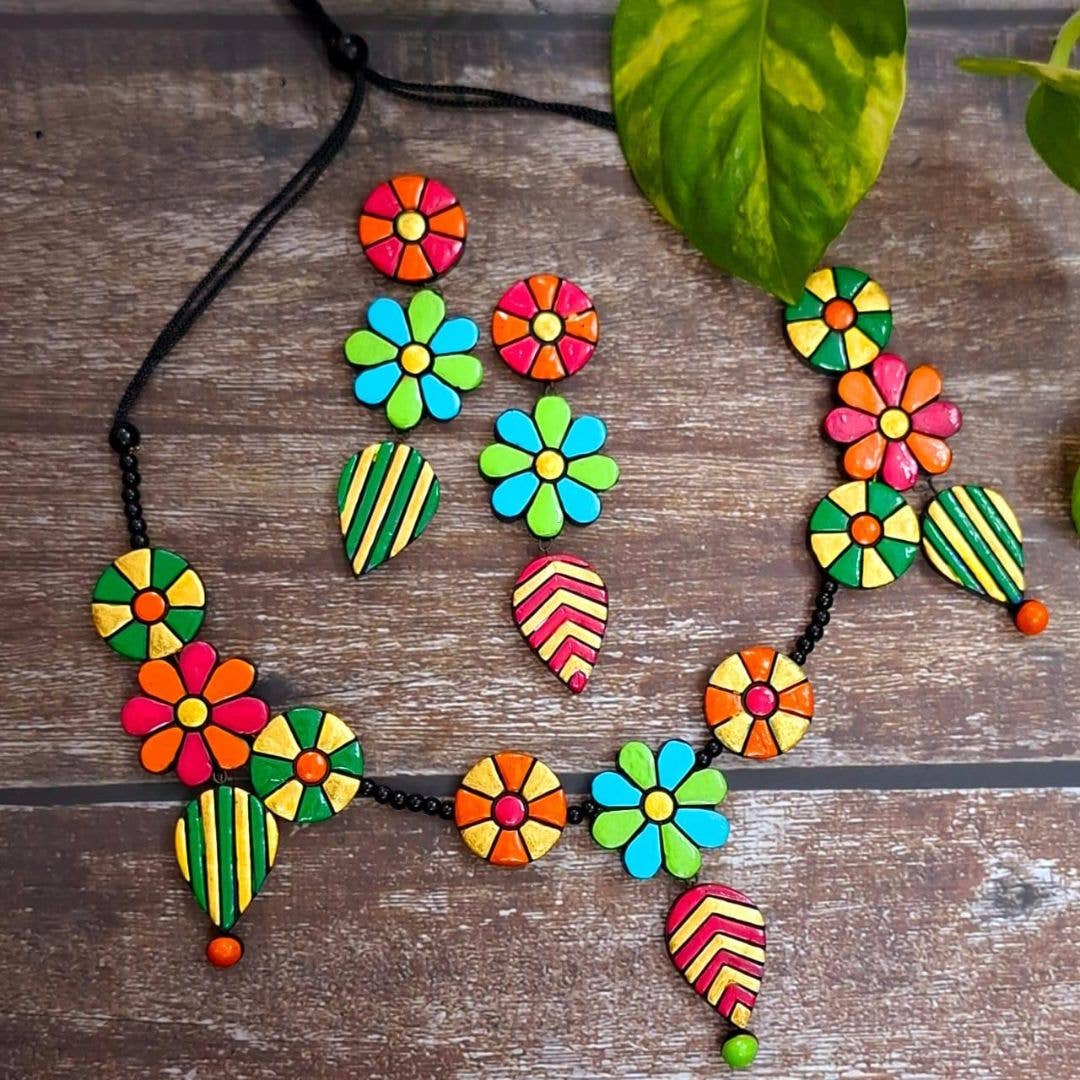 Dainty Flower Jewelry Set | Clay Jewelry | Floral Jewelry