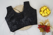 Black Full Sequin Party Wear Blouse