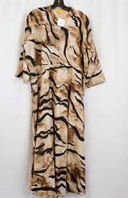 Beige & Black Abstract Printed Long Kurta