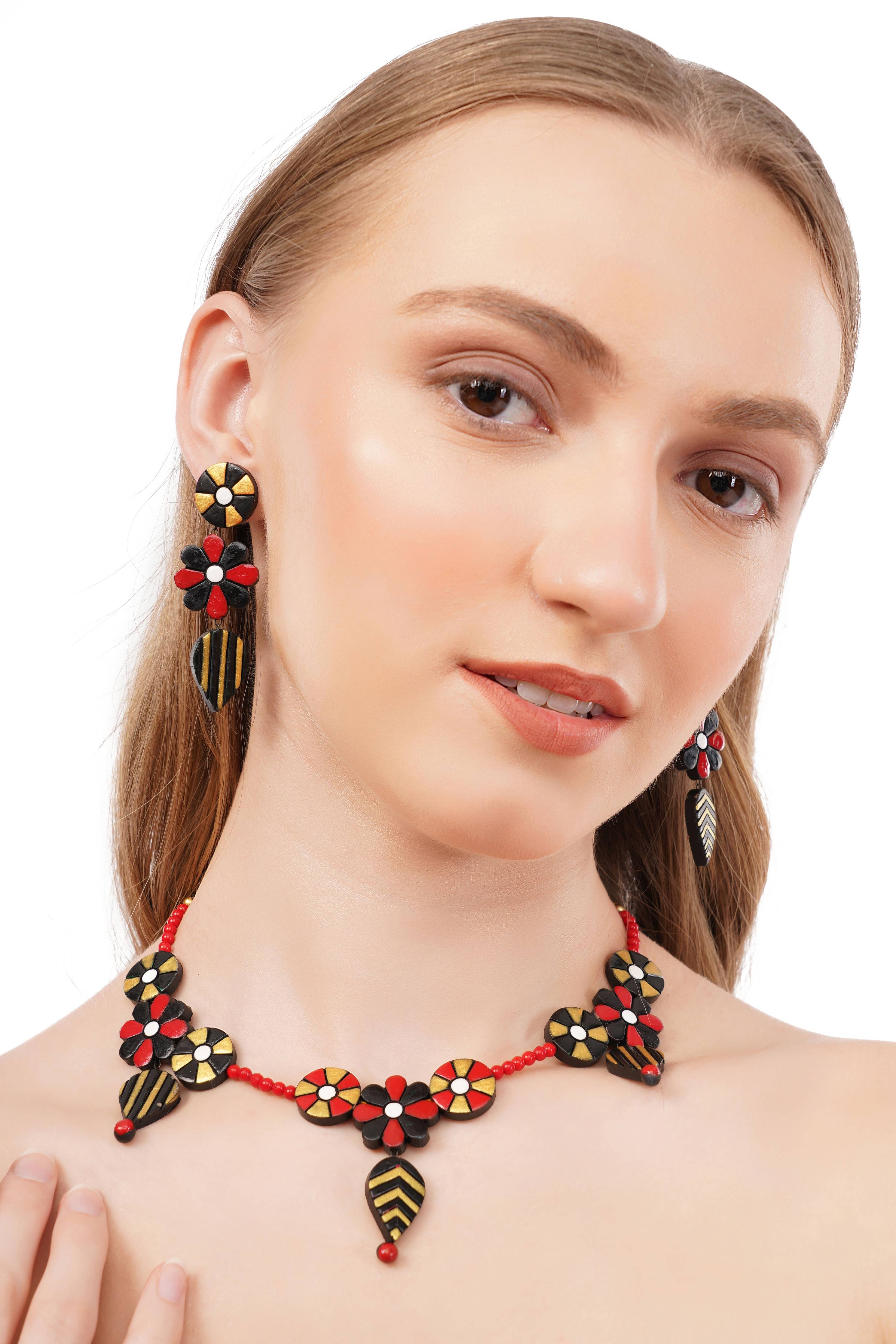 Dainty Flower Jewelry Set | Clay Jewelry | Floral Jewelry