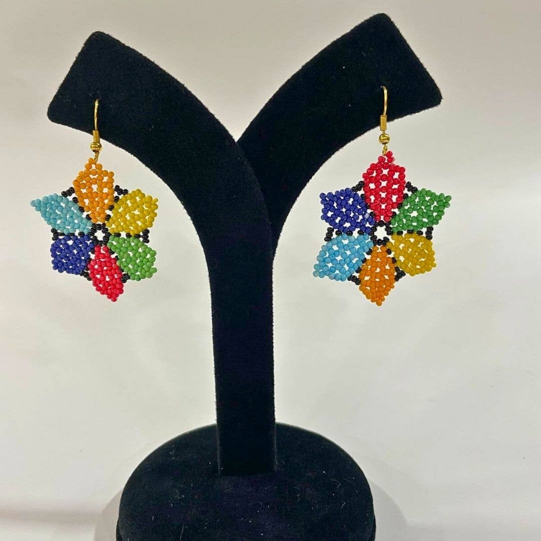 Multicolored Beaded Flower Set | Beaded Jewelry | Floral