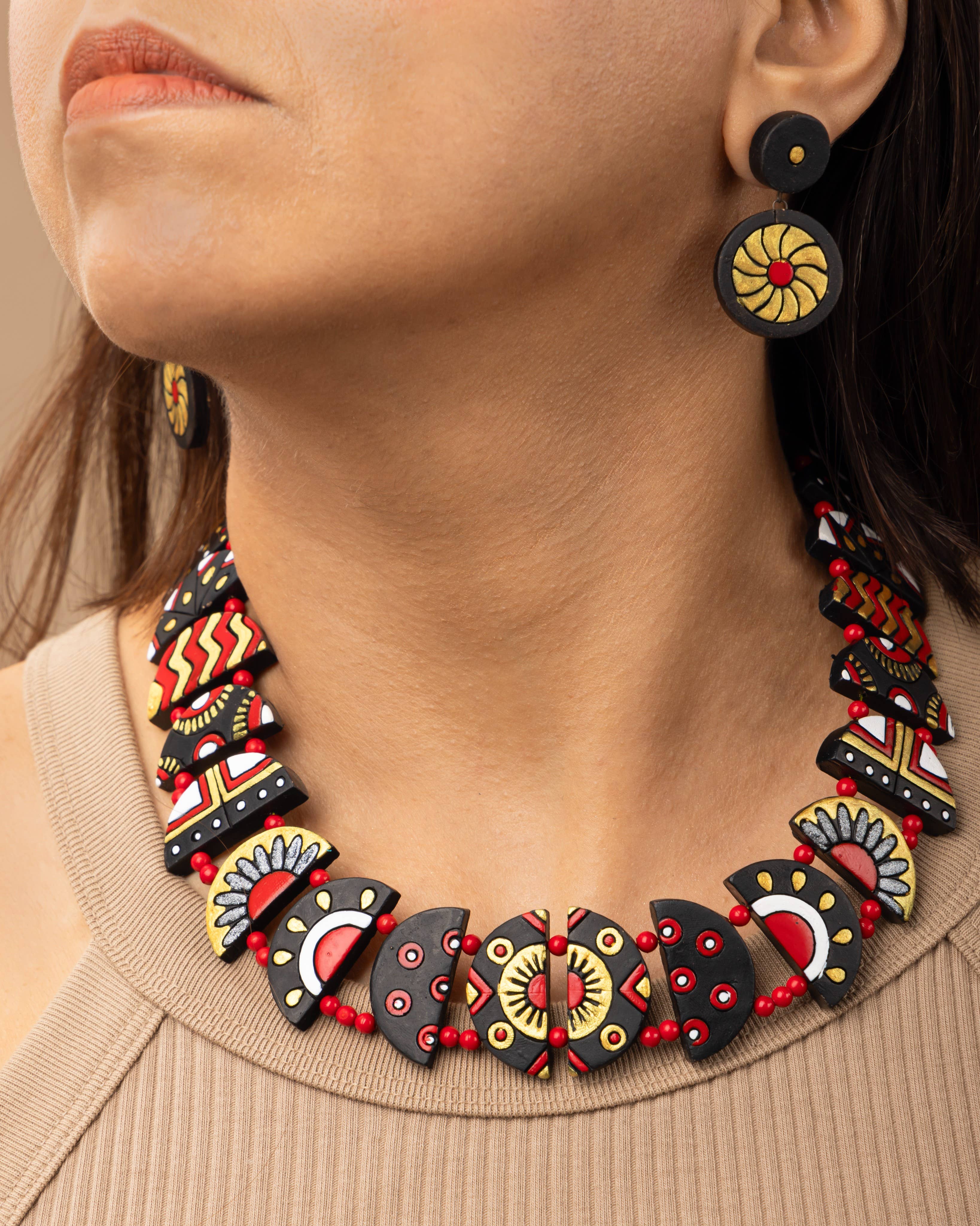 Half Moon Jewelry Set | Clay Jewelry | Celestial Jewelry