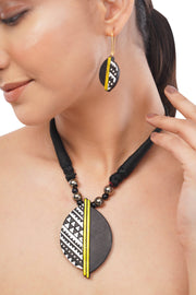 Autumn Jewelry Set | Clay Jewelry | Black Leaf Jewelry