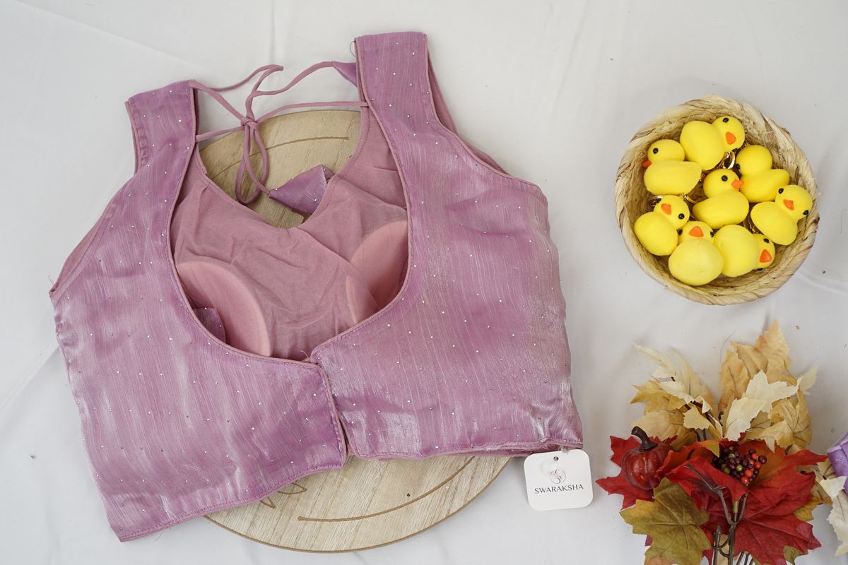 Dusty Rose Pink Sequin Dotted Blouse