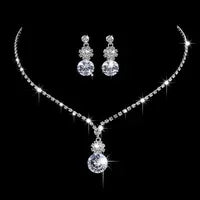 Sparkling Solitaire Pendant Set