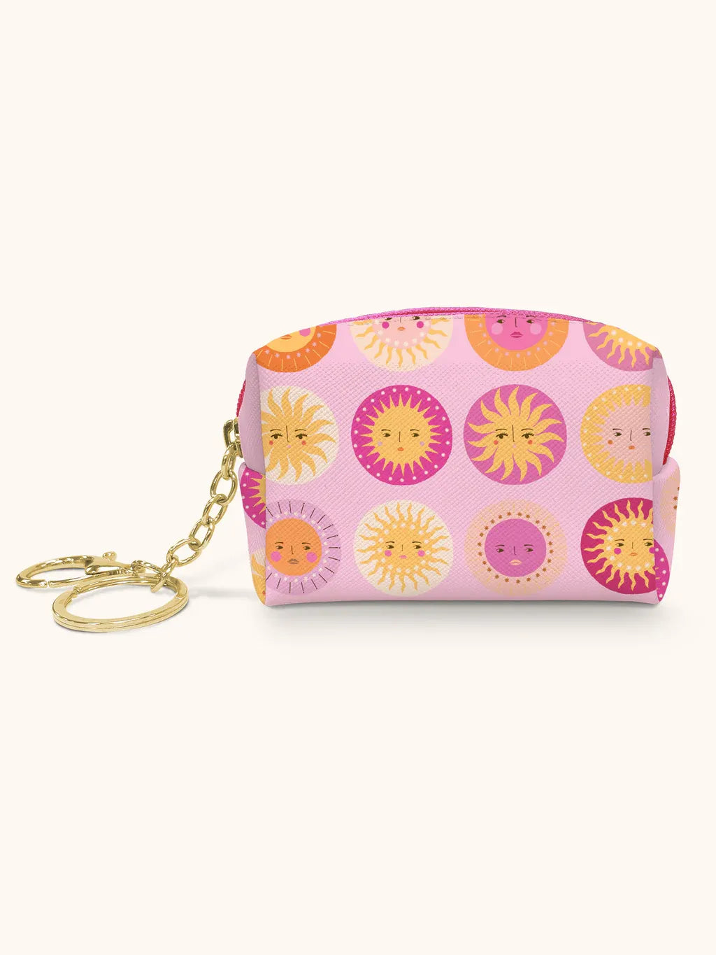 Sunshine Print Mini Pouch with Keychain