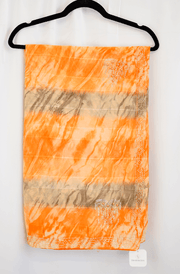 Orange & Beige Tie-Dye Chiffon Saree with Crystal Stone Border