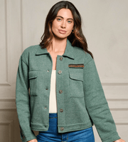 Hunter Green Button-Up Pocket Jacket