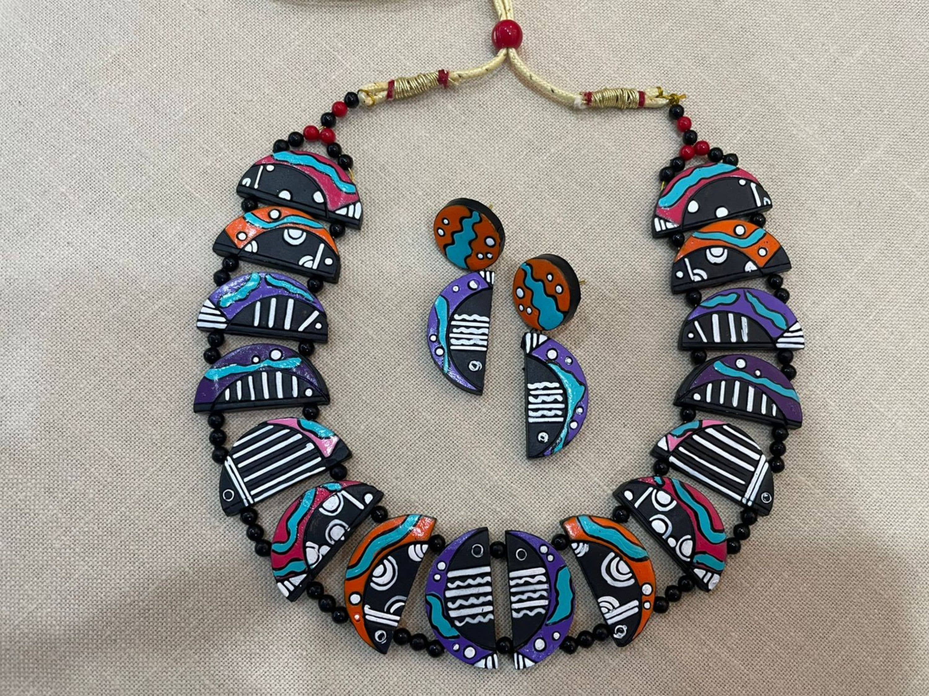 Crab Jewelry Set | Clay Jewelry | Multicolor Boho Set