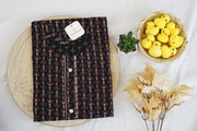 Navy Blue Ikat-Style Printed Rayon Kurta