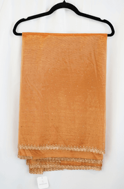 Golden Bronze Tissue Saree with Sequin Detailing and Embroidered Border