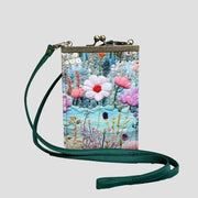 3D Embroidered Floral Field Kiss-Lock Phone Pouch
