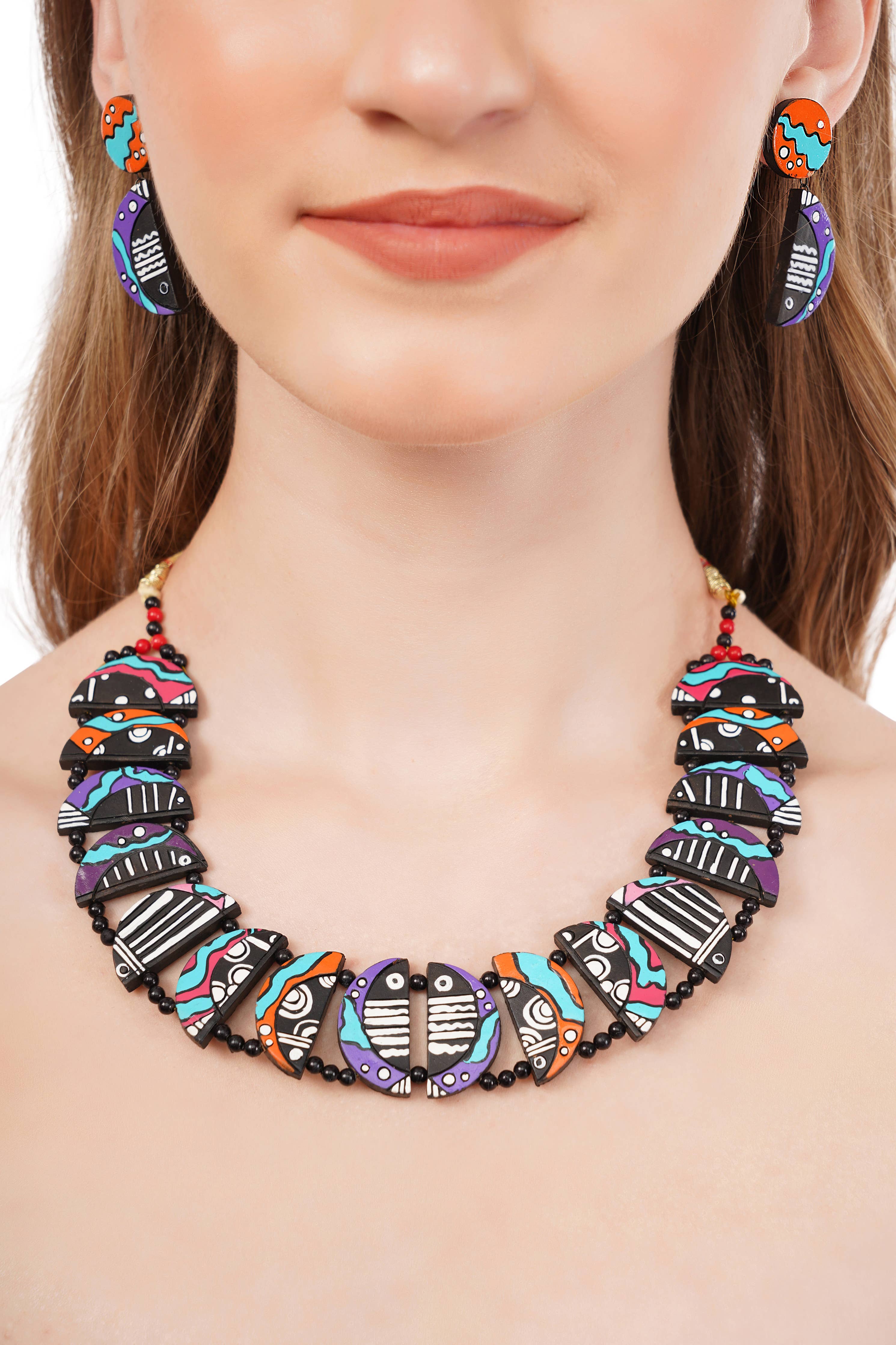 Crab Jewelry Set | Clay Jewelry | Multicolor Boho Set