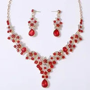 Ruby Blossom Designer Necklace Set