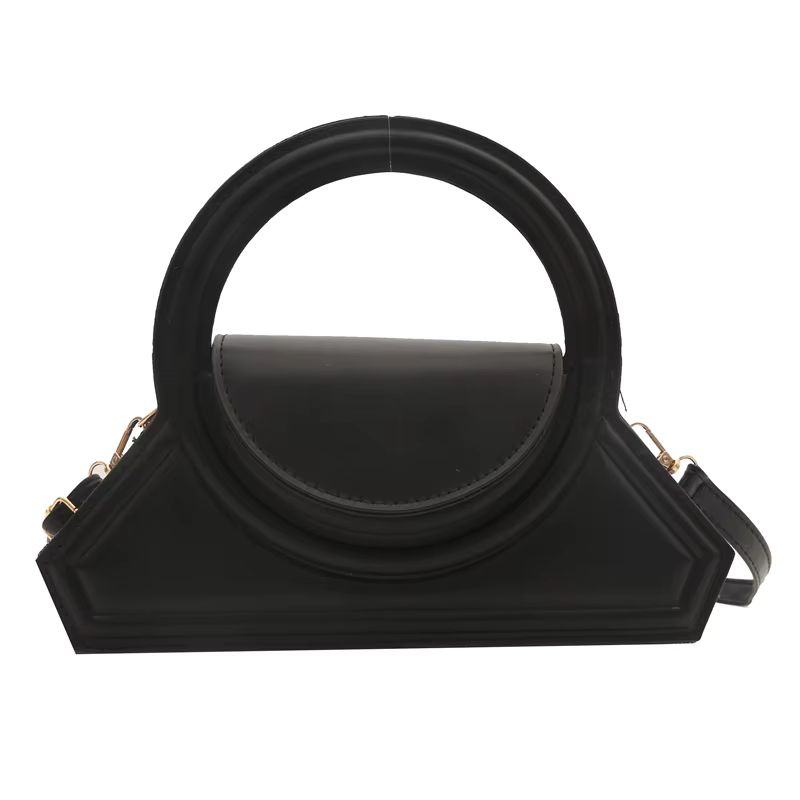 Geometric Circle Handle Crossbody Bag