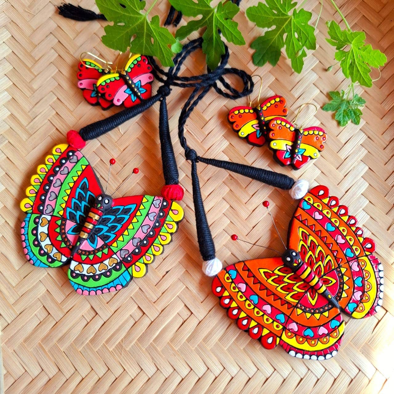 Butterfly Multicolored Jewelry Set | Clay Jewelry | Boho Set