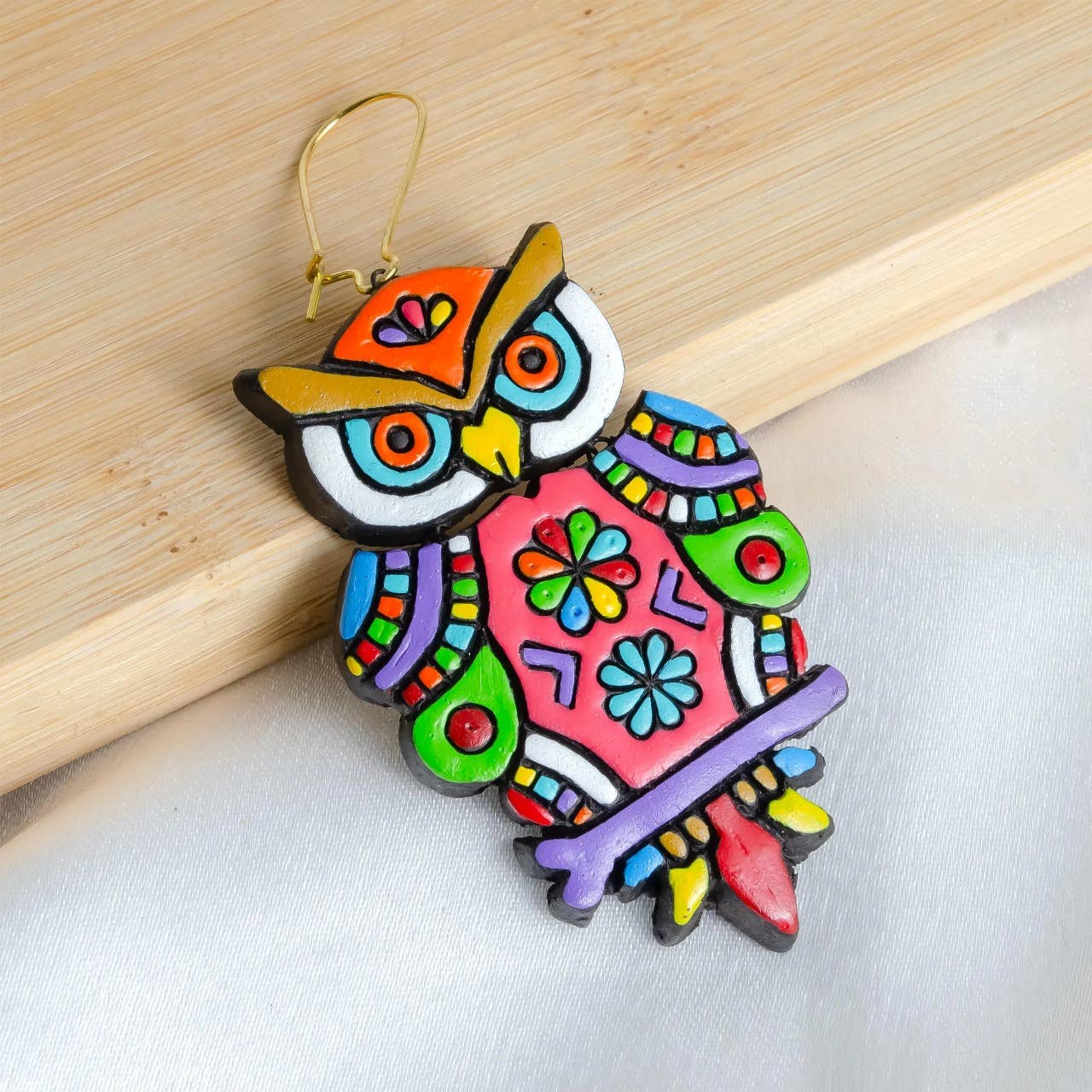 Big Owl Earring Set | Clay Jewelry | Drop Earring Set